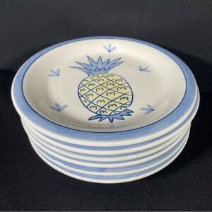 Dovis Designs Hand  Painted Fruit  Design 
6 7/8”  Cocktail Plates.